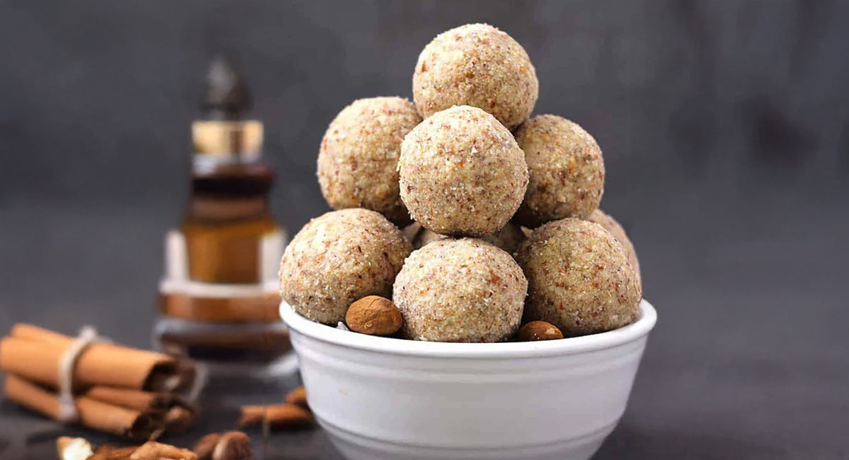 Almond Butter Coconut Laddoos