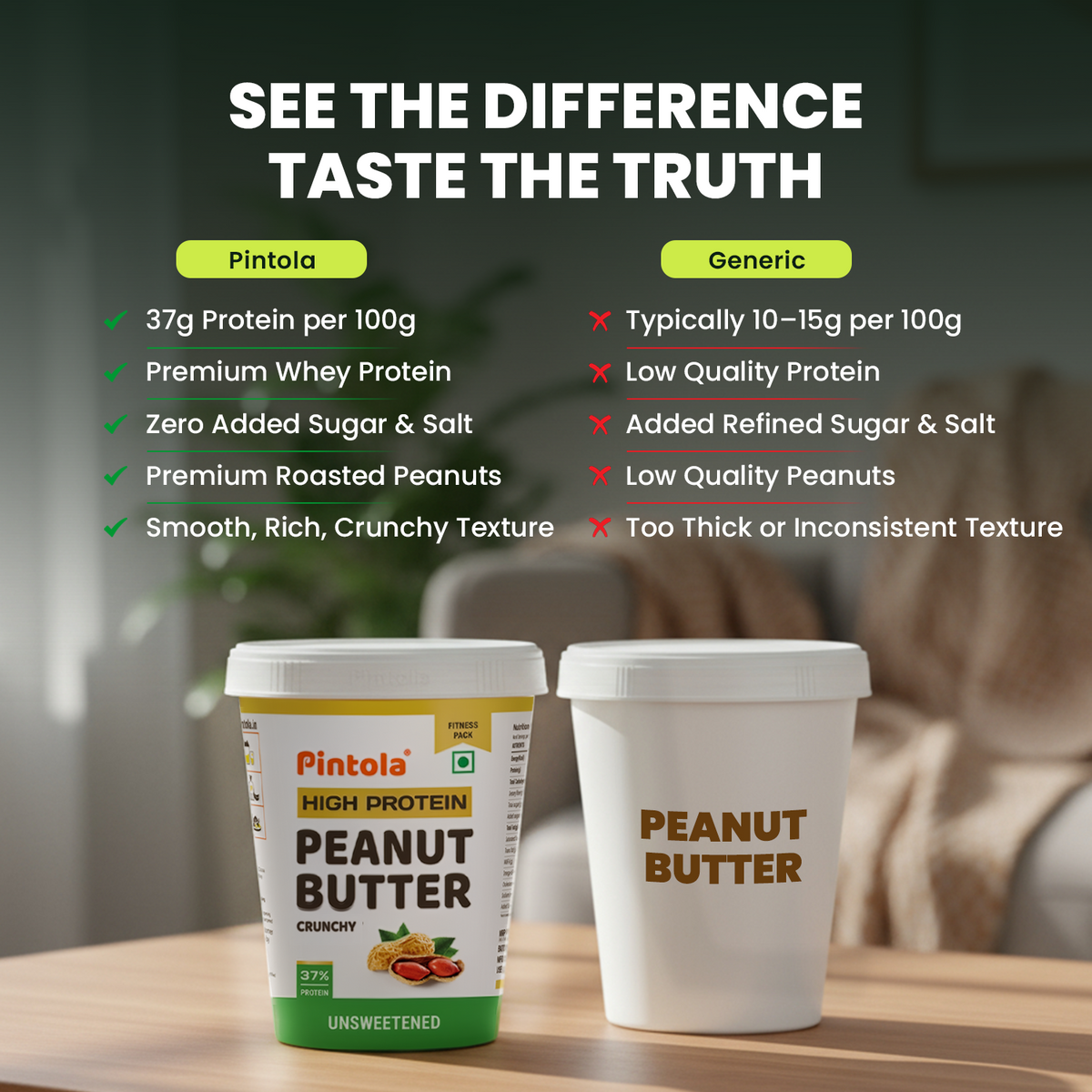 High Protein All Natural Unsweetened Peanut Butter