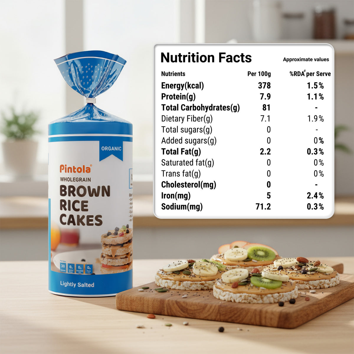 Organic Wholegrain Brown Rice Cakes