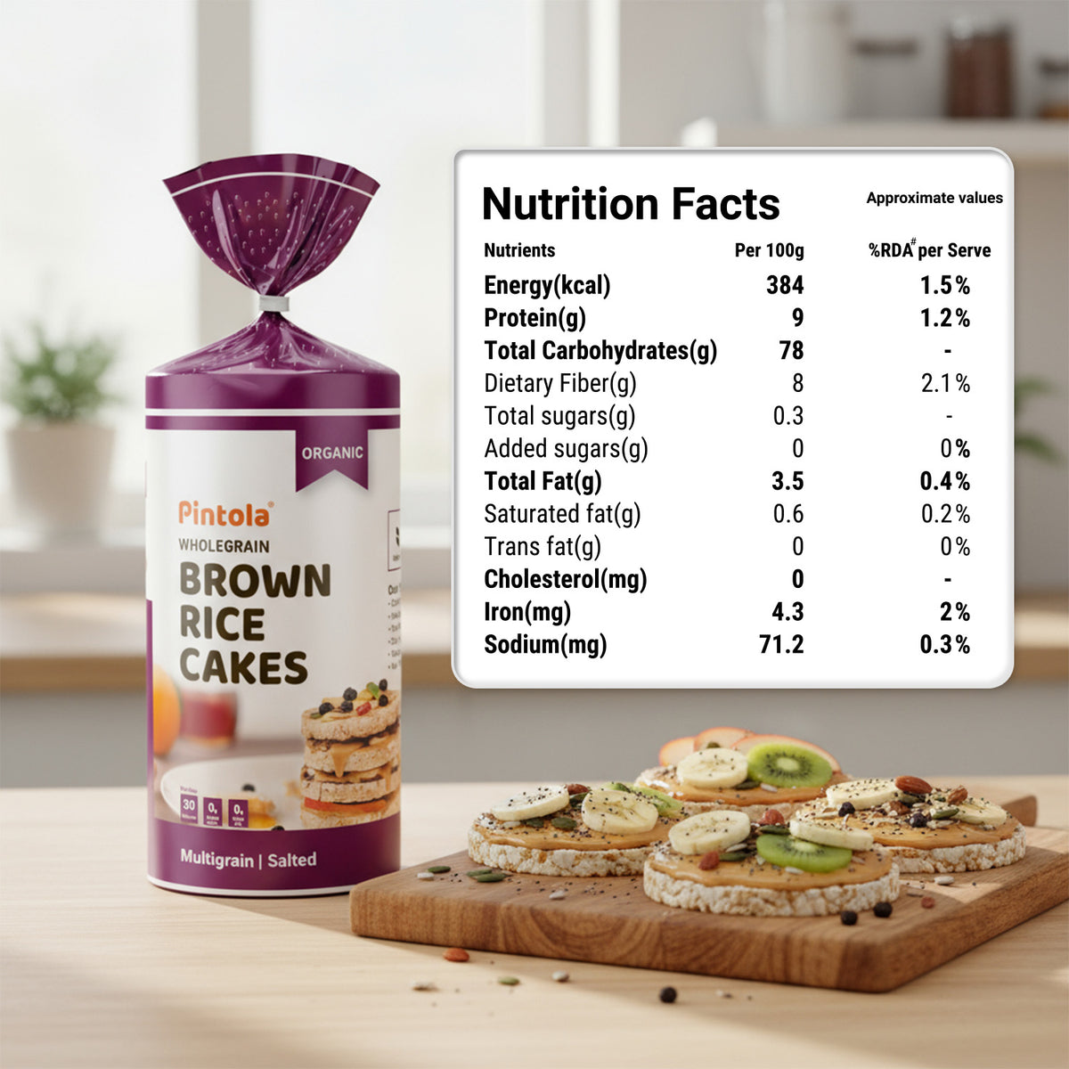Organic Wholegrain Brown Rice Cakes