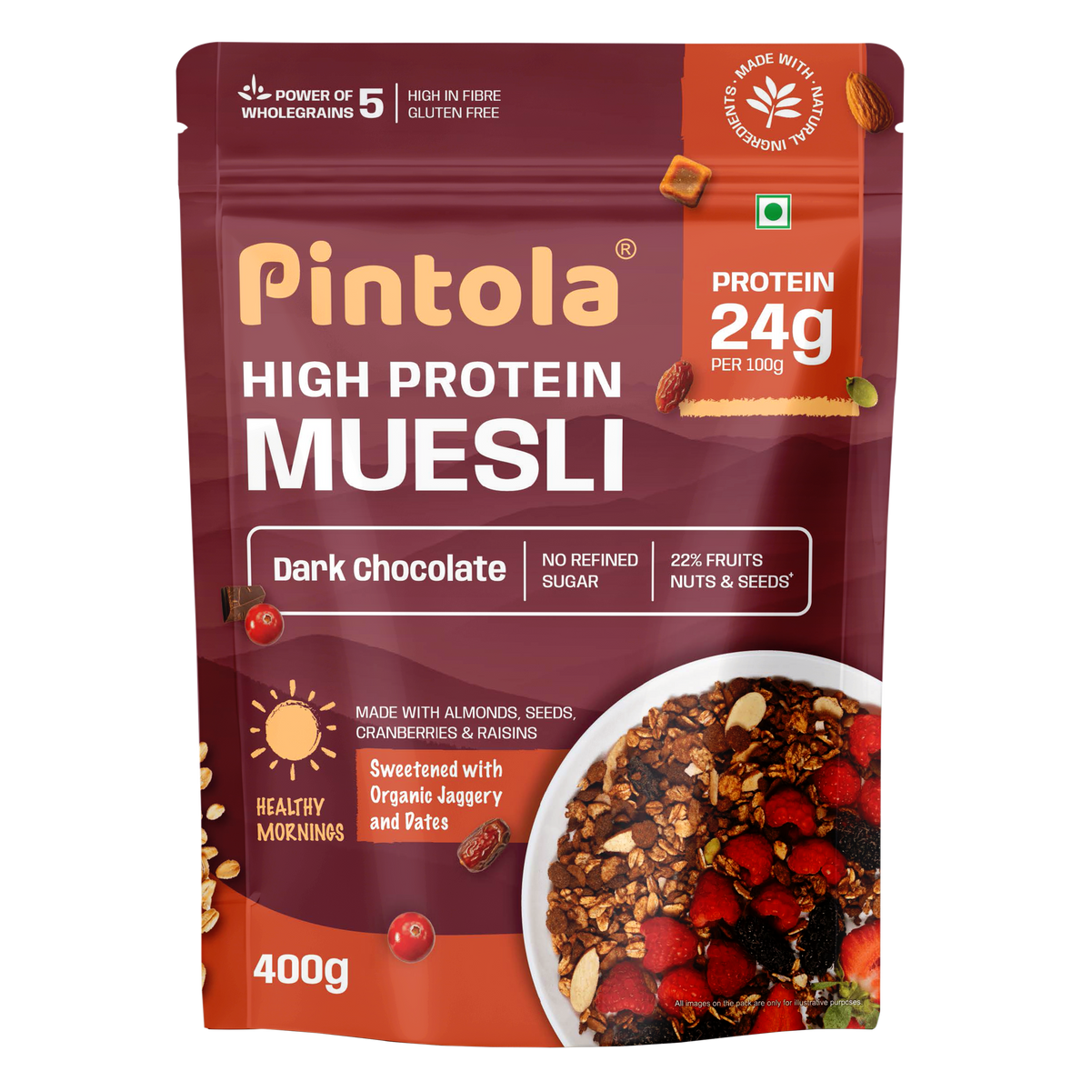 High Protein Dark Chocolate & Cranberry Muesli