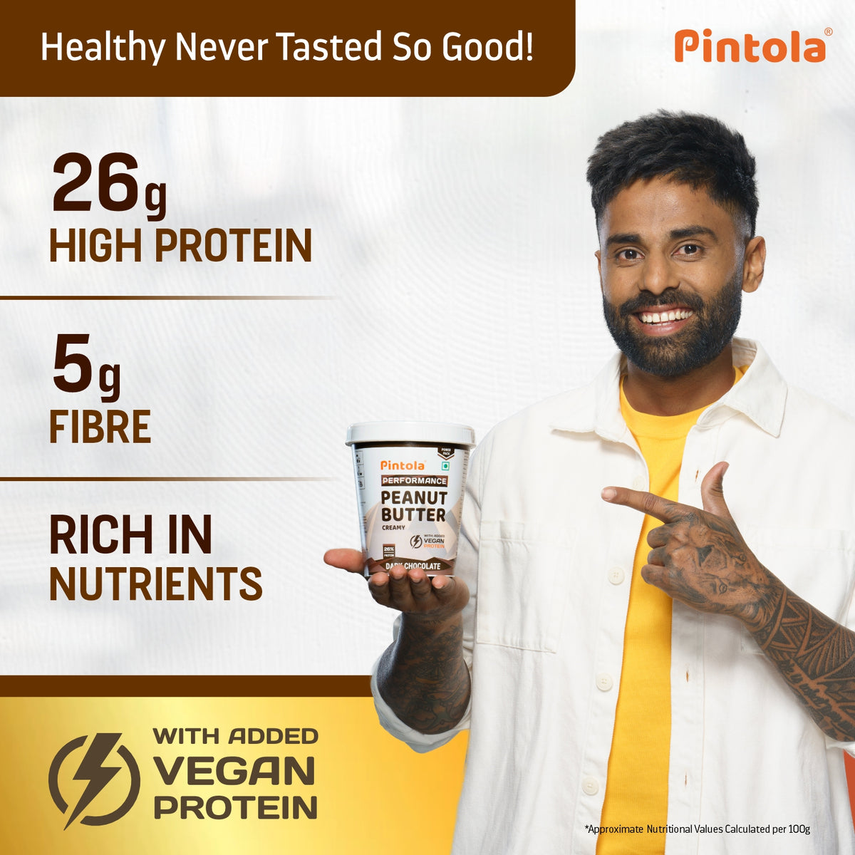 Dark Chocolate Performance Series Peanut Butter | Vegan Protein | 26% Protein | High Protein &amp; Fiber