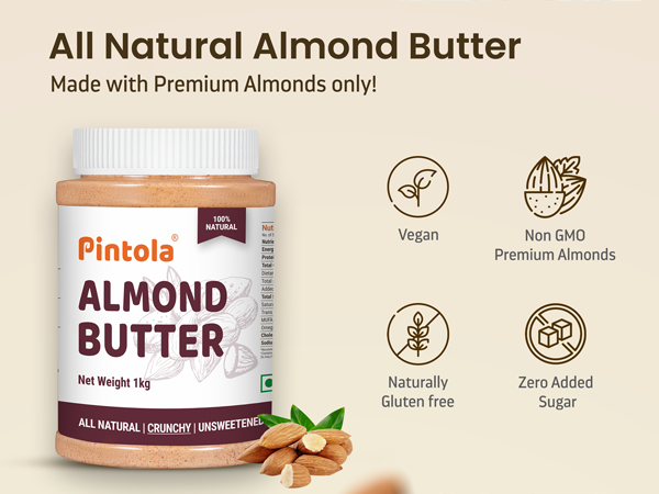 Pintola All Natural Almond Butter (Creamy) (1kg)