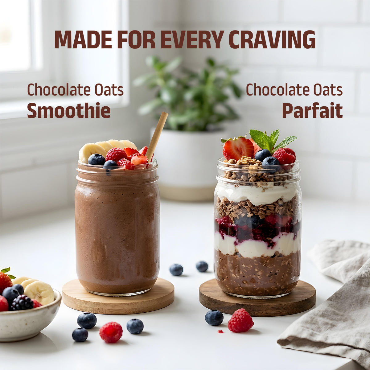 High Protein Dark Chocolate Oats