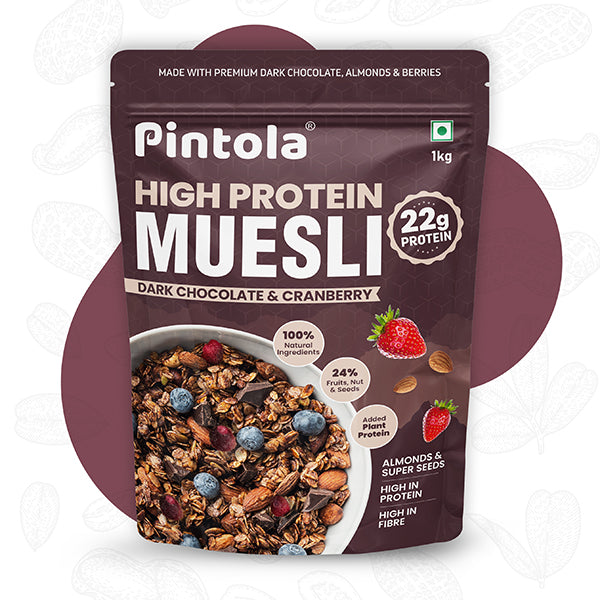 High Protein Dark Chocolate &amp; Cranberry Muesli